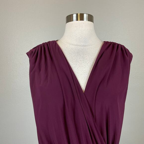 Burgundy Purple Evening Gown Size 12 Sleeveless Thigh Slit Formal Dress by AQUA - Picture 7 of 13